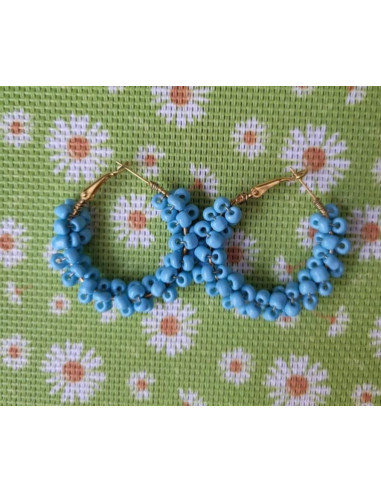 Pendientes de aros azules