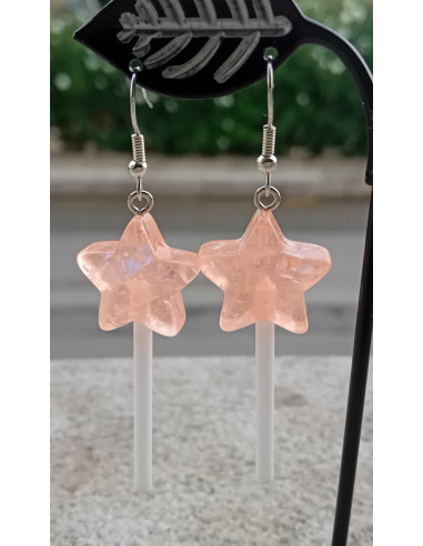 pendientes estrella rosa pastel