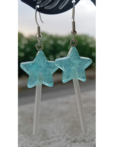 pendientes estrella azul