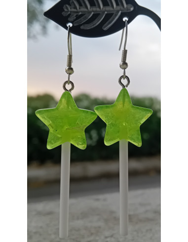 pendientes de estrella verde