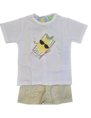 Conjunto niño limón y liberty pio pio