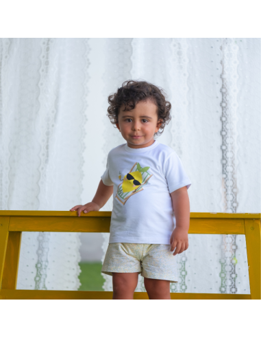 Conjunto niño limón y liberty pio pio