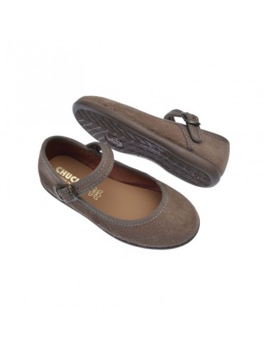 Merceditas niña Serraje Ribete Taupe Chuches