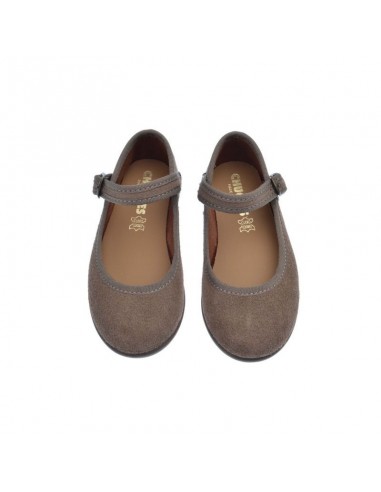 Merceditas niña Serraje Ribete Taupe Chuches