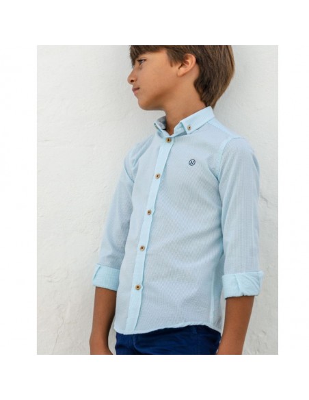 Camisa rayas verde agua Nachete