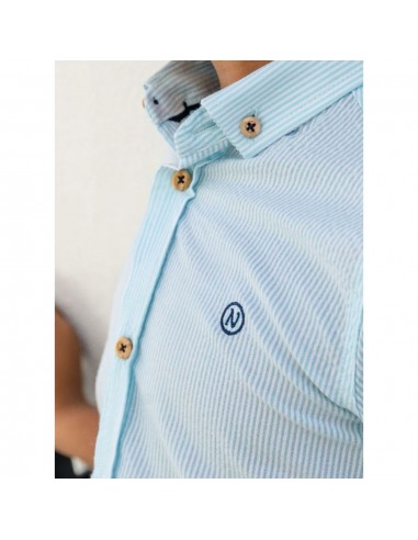 Camisa rayas verde agua Nachete