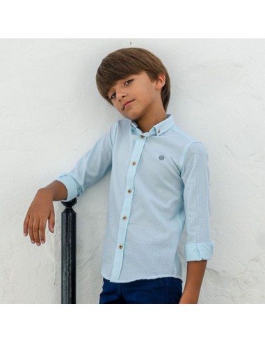 Camisa rayas verde agua Nachete