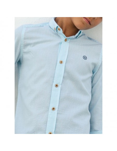 Camisa rayas verde agua Nachete