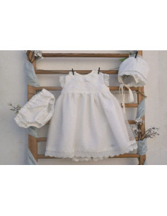 Vestido organza en beig...